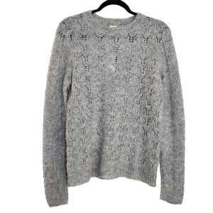 Magaschoni Gray Fuzzy Open Knit Sweater Size Medium NWT